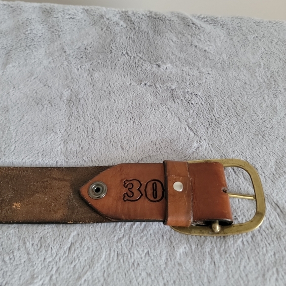 STOWE PROVISIONS TX  Hand Tooled Leather Belt size 30 - Picture 5 of 9